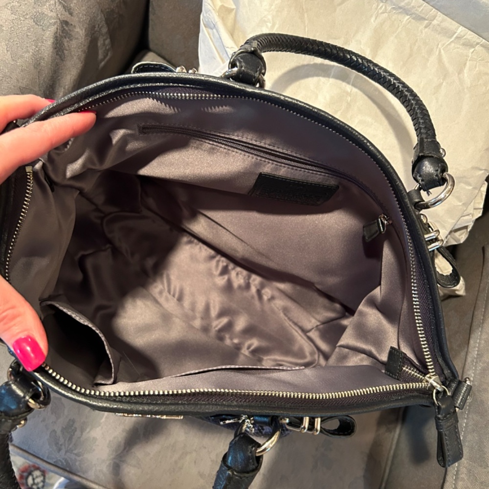 Coach Navy Madison Python Embossed Leather Lindse… - image 7